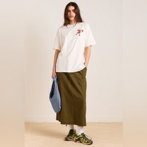 Damson Madder Apple Peel Boyfriend Tee Ecru